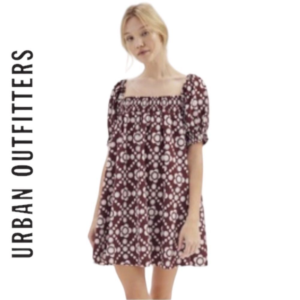 Urban Outfitters UO Tallulah Puff Sleeve Mini Dress NEW S L